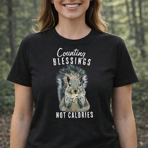 T-shirt Compter les Bénédictions Pas les Calories Écureuil
