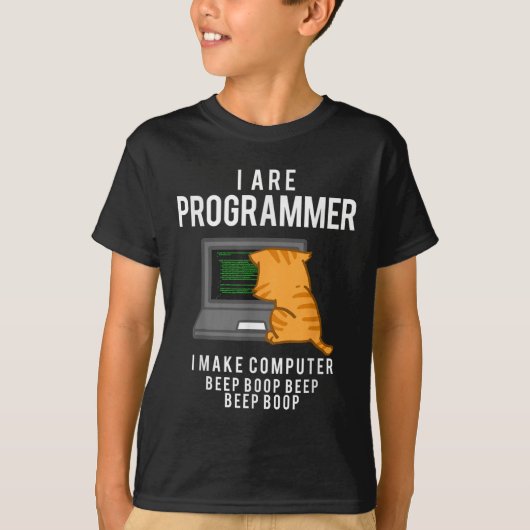 T-shirt Computer Cat Programmer Funny Coder Meme (Devant)