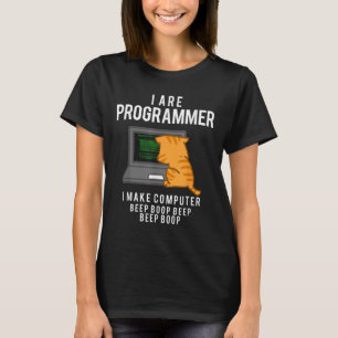 T-shirt Computer Cat Programmer Funny Coder Meme