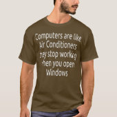 T-shirt Computer Funny Windows Linu programmer Quotes (Devant)