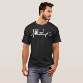 T-shirt Computer Heartbeat Funny IT Tech Support Nerds Gee (Devant entier)