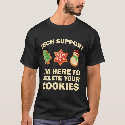 T-shirt Computer Nerd Funny Christmas Designs Men's Black (Devant)