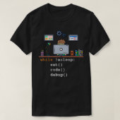 T-shirt Computer Science Python Programmer Eat Code Debug (Design devant)