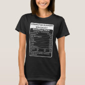 T-shirt Computer Support Specialist Nutrition Facts (Devant)