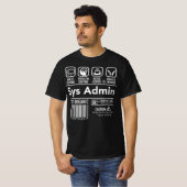T-shirt Computer System Administrator Unix Linux Sys Admin (Devant entier)
