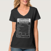 T-shirt Computer Technician Nutrition Facts Sarcastic (Devant)