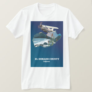 T-shirt Comté d'El Dorado Californie carte