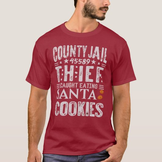 T-shirt Comté drôle de prisonnier de prison vol de Noël (Devant)