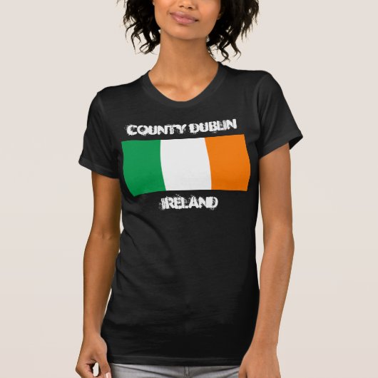 T-shirt Comté Dublin, Irlande avec le drapeau irlandais (Devant)