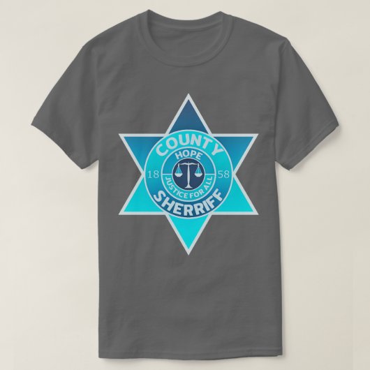 T-shirt Comté Sheriff Badge Hope Rambo Premier sang (Design devant)