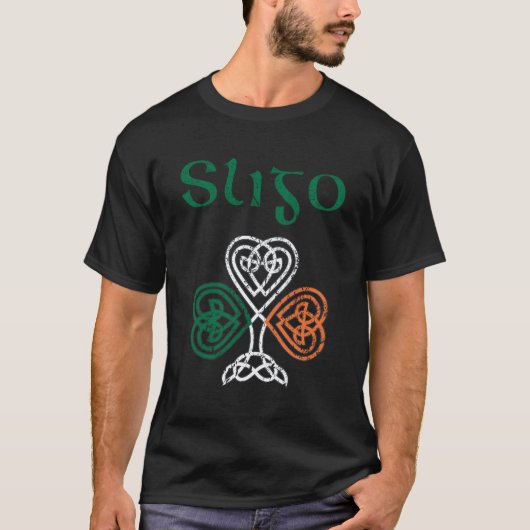 T-shirt Comté Sligo Shamrock Irlande Drapeau Craic Et Ceol (Devant)