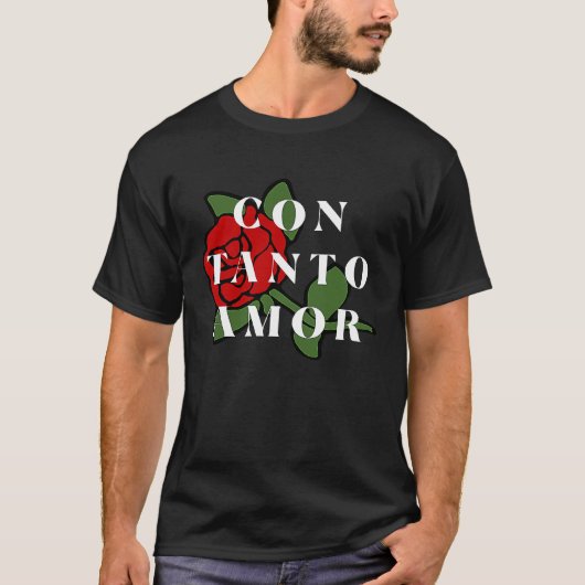 T-shirt CON TANTO AMOR Rose floral (Devant)