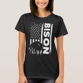 T-shirt Concept graphique de chasse au bison drapeau améri (Devant)