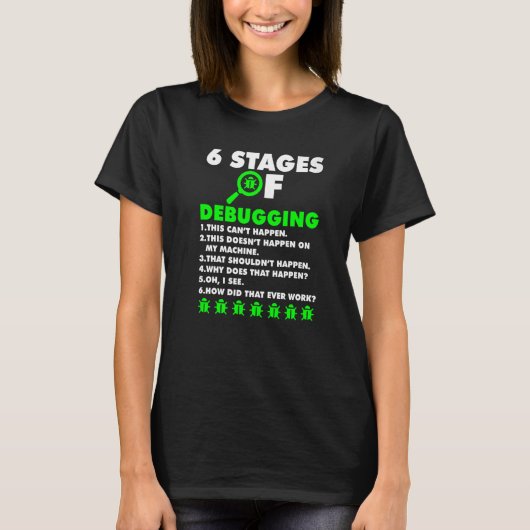 T-shirt Concepteur De Logiciels De Codeur Informatique 6 É (Devant)