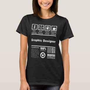 T-shirt Concepteur Graphique Informations Nutritionnelles