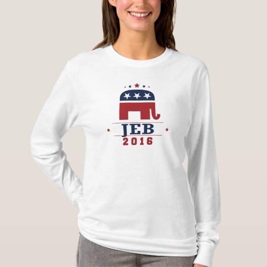 T-shirt Conception 2016 d'éléphant de GOP de Jeb (Devant)