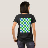 T-shirt Conception à carreaux bleu blanc vert (Dos entier)
