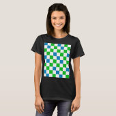 T-shirt Conception à carreaux bleu blanc vert (Devant entier)