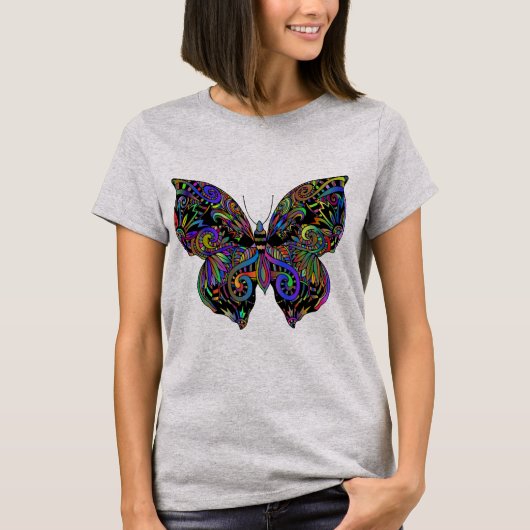 T-shirt Conception Abstraite vibrante des papillons (Devant)