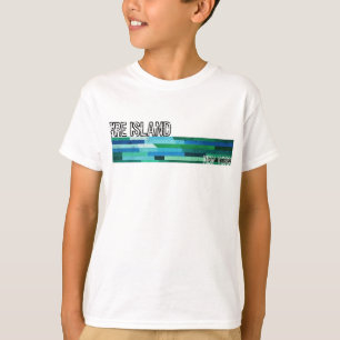 T-shirt Conception abstraite vintage bleu-vert de Fire Isl