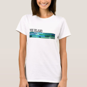 T-shirt Conception abstraite vintage bleu-vert de Fire Isl