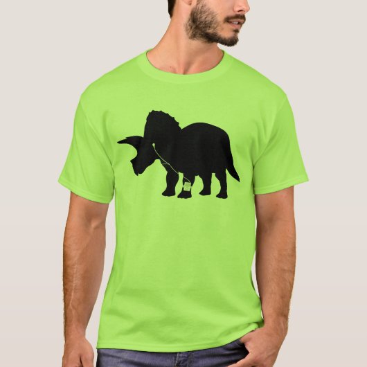 T-shirt Conception affectueuse de Triceratops de musique (Devant)