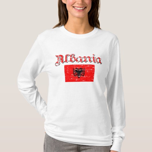 T-shirt Conception albanaise de drapeau (Devant)