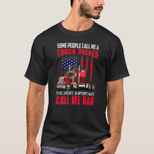 T-shirt Conception Amusante De Conducteur De Camion Semi P (Devant)