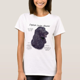 T-shirt Conception anglaise d'histoire du cocker (noir)