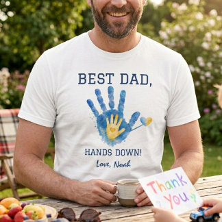 T-shirt Conception aquarelle bleue et jaune Meilleur Papa
