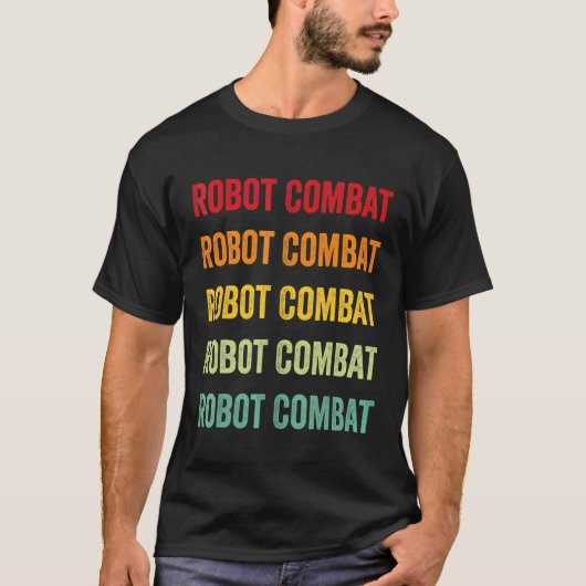 T-shirt Conception Arc-en-ciel de Robot de Combat de Robot (Devant)