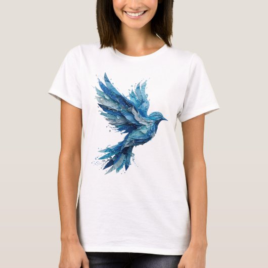 T-shirt Conception artistique argentée OISEAU D'EAU Statem (Devant)