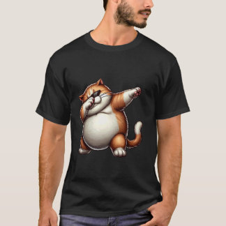 T-shirt Conception artistique de chat gras Dabbiing, chato