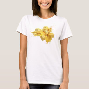 T-shirt Conception artistique de cubes abstraits en or uni
