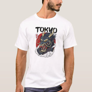 T-shirt Conception artistique de dragon mythique japonais