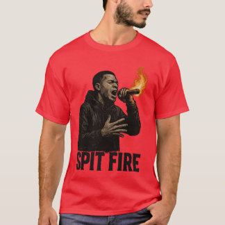 T-shirt Conception artistique de rap fille crache feu
