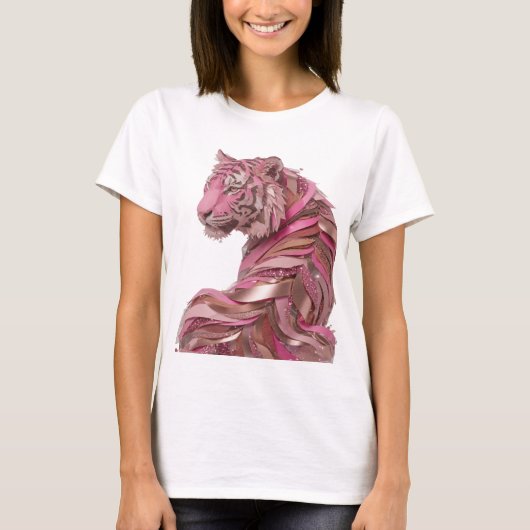 T-shirt Conception audacieuse argent TIGRE ROSE vif (Devant)