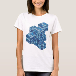 T-shirt Conception audacieuse en bleu vif ESCALIER DE PIÈC