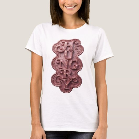 T-shirt Conception audacieuse rose HUNGRY dynamique (Devant)