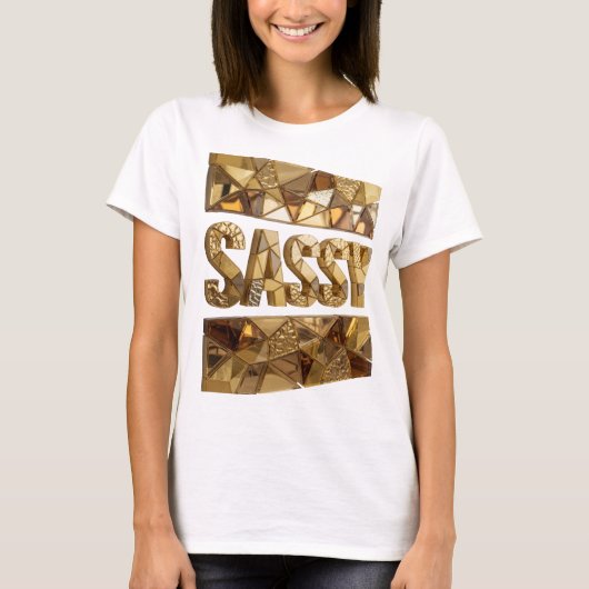 T-shirt Conception audacieuse SASSY Or criblé (Devant)