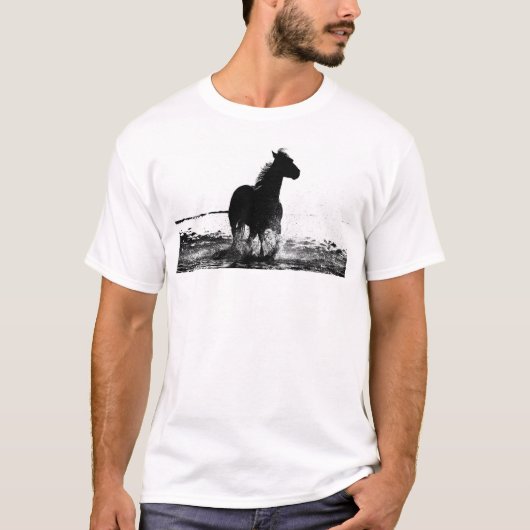 T-shirt Conception Avant Et Arrière À Cheval Mens (Devant)