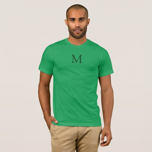 T-shirt Conception avant monogramme élégant Kelly Green (Devant entier)