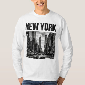 T-shirt Conception avec image en noir et blanc de New York