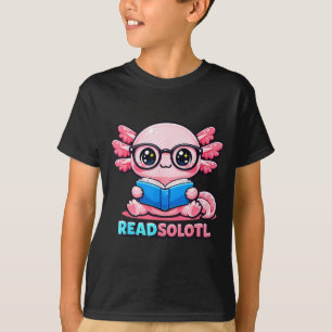 T-shirt Conception axolotl de lecture mignonne pour tous l