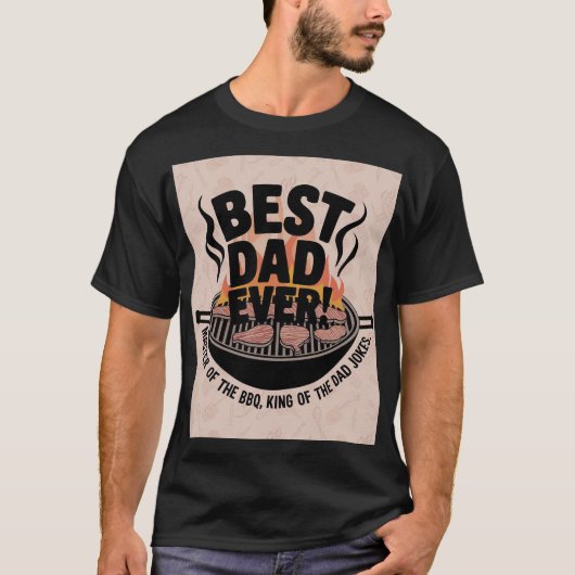 T-shirt Conception BBQ du meilleur papa - Roi du grill  (Devant)