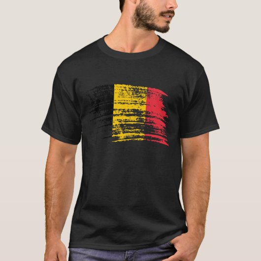 T-shirt Conception belge fraîche de drapeau (Devant)