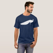 T-shirt Conception blanche d'oiseau de paon (Devant entier)