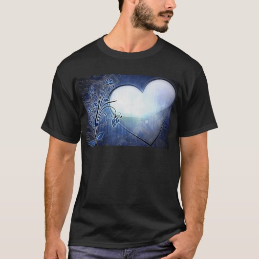 T-shirt Conception bleue de coeur (Devant)