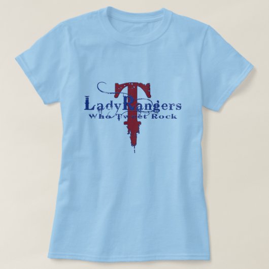 T-SHIRT CONCEPTION BLEUE DE DAME RANGERS WHO TWEET ROCK T (Design devant)
