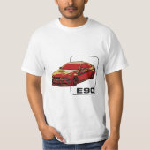T-shirt Conception BMW E90 M3 - Rouge (Devant)